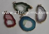 NGP1431 30*45mm - 45*55mm freeform plated druzy agate pendants