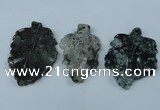 NGP1439 35*50mm - 45*60mm carved leaf moss agate pendants wholesale