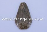 NGP145 2pcs 34*60mm fashion picasso jasper gemstone pendants