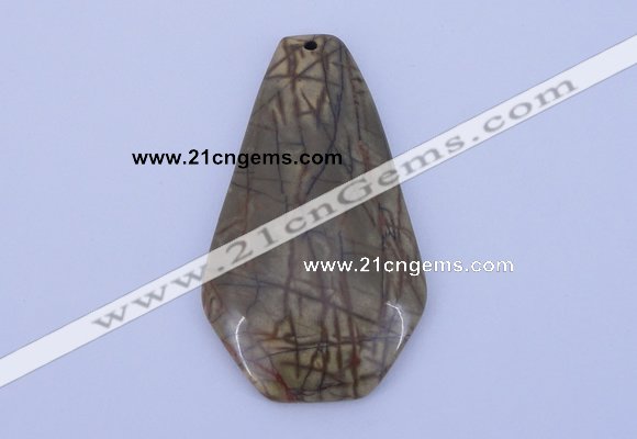 NGP145 2pcs 34*60mm fashion picasso jasper gemstone pendants