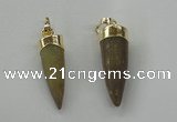 NGP1454 8*25mm - 10*35mm bullet agate gemstone pendants wholesale