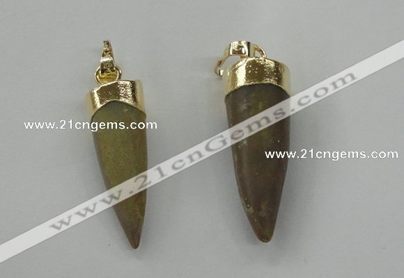 NGP1454 8*25mm - 10*35mm bullet agate gemstone pendants wholesale