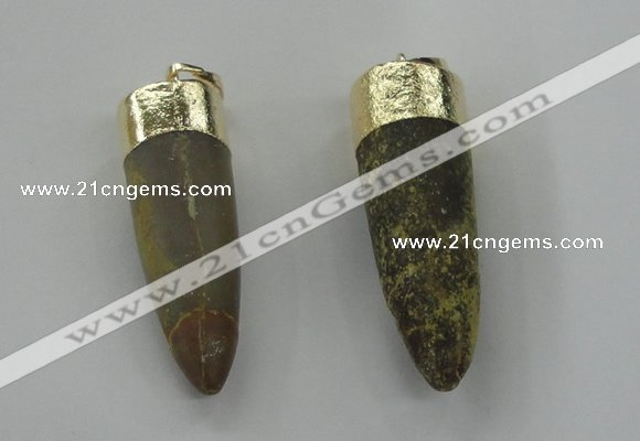 NGP1455 11*35mm - 13*45mm bullet agate gemstone pendants wholesale