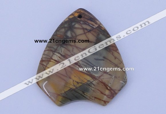 NGP146 2pcs 40*44mm fashion picasso jasper gemstone pendants