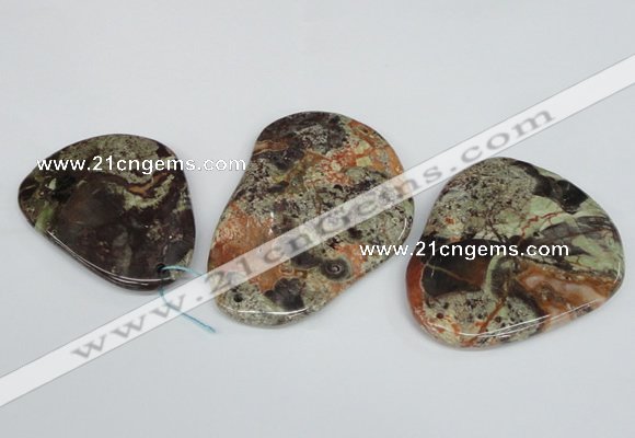 NGP1462 40*50mm - 50*70mm freeform ocean agate pendant wholesale