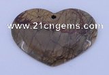 NGP148 2pcs 35*50mm heart fashion picasso jasper gemstone pendants