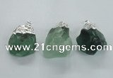 NGP1482 20*35mm - 25*45mm nuggets green fluorite pendants