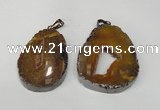 NGP1487 30*45mm - 40*50mm freeform plated druzy agate pendants