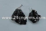 NGP1501 20*30mm - 25*50mm nuggets smoky quartz pendants