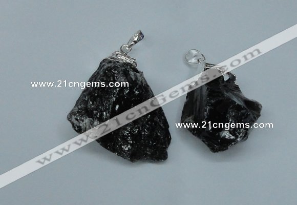 NGP1501 20*30mm - 25*50mm nuggets smoky quartz pendants