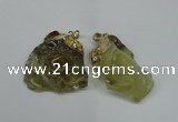NGP1502 20*30mm - 25*50mm nuggets lemon quartz pendants