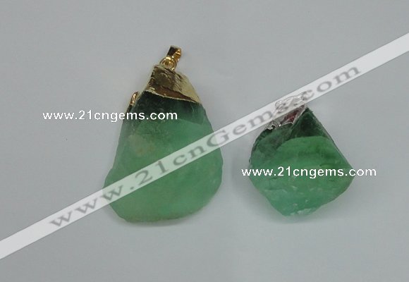 NGP1503 20*30mm - 25*50mm nuggets green fluorite pendants