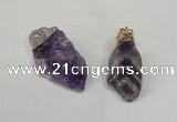 NGP1504 20*30mm - 25*50mm nuggets amethyst gemstone pendants