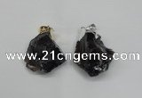 NGP1505 20*30mm - 25*50mm nuggets smoky quartz pendants