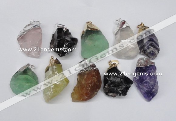 NGP1506 20*30mm - 25*50mm nuggets mixed quartz pendants