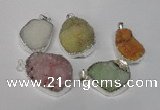 NGP1511 20*30mm - 25*35mm freeform plated druzy agate pendants