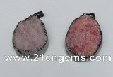 NGP1520 30*35mm - 30*40mm freeform plated druzy agate pendants