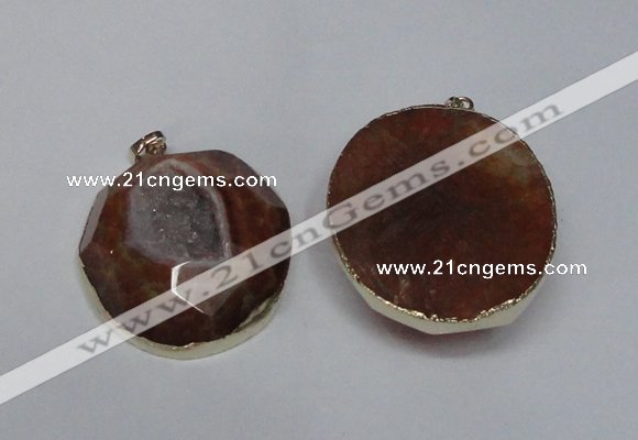 NGP1526 50*55mm - 55*60mm freeform druzy agate pendants