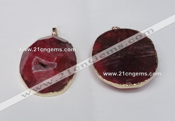 NGP1527 50*55mm - 55*60mm freeform druzy agate pendants