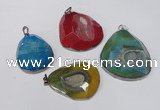 NGP1534 40*50mm - 50*60mm freeform druzy agate pendants