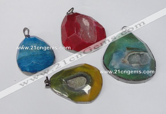 NGP1534 40*50mm - 50*60mm freeform druzy agate pendants