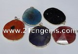 NGP1537 45*55mm - 50*60mm freeform agate gemstone pendants