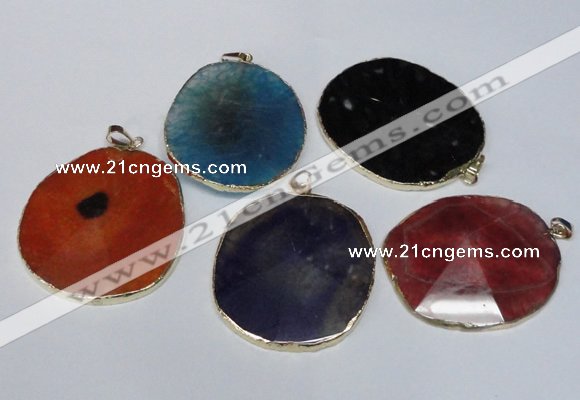 NGP1537 45*55mm - 50*60mm freeform agate gemstone pendants