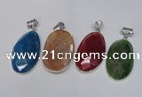 NGP1541 32*58mm - 35*62mm freeform agate gemstone pendants