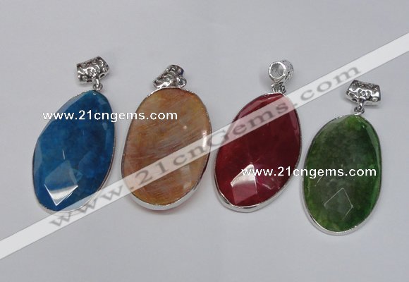 NGP1541 32*58mm - 35*62mm freeform agate gemstone pendants