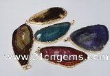 NGP1543 30*65mm - 40*65mm freeform agate gemstone pendants