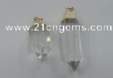 NGP1547 18*35mm - 15*50mm faceted nuggets white crystal pendants