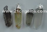 NGP1549 15*45mm - 20*65mm faceted nuggets mixed quartz pendants