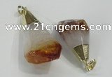 NGP1550 20*35mm - 25*45mm faceted nuggets citrine gemstone pendants