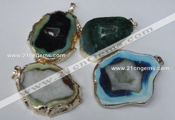 NGP1552 35*40mm - 45*55mm freeform druzy agate pendants