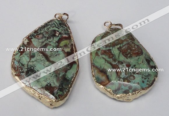 NGP1553 35*45mm - 45*55mm freeform ocean agate pendants