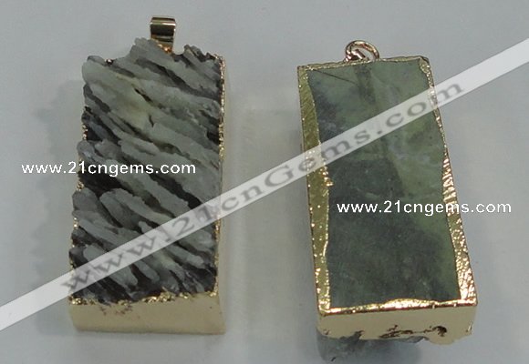 NGP1555 16*35mm - 18*40mm rectangle druzy agate pendants