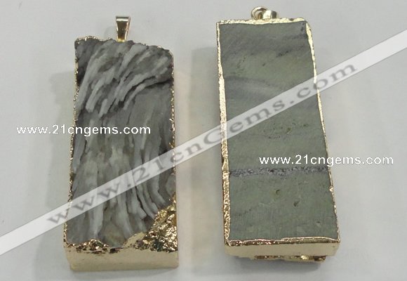 NGP1556 20*50mm - 22*50mm rectangle druzy agate pendants