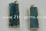 NGP1557 16*35mm - 18*40mm rectangle druzy agate pendants