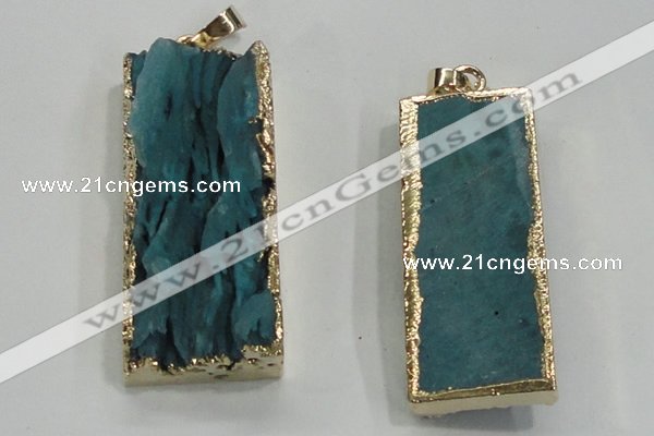 NGP1557 16*35mm - 18*40mm rectangle druzy agate pendants