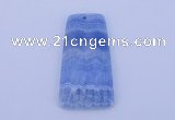 NGP156 2pcs 28*55mm trapezoid dyed blue lace agate gemstone pendants