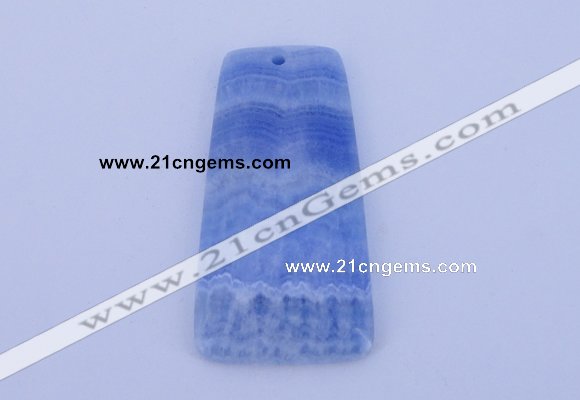 NGP156 2pcs 28*55mm trapezoid dyed blue lace agate gemstone pendants