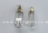 NGP1576 18*50mm - 22*60mm faceted nuggets white crystal pendants