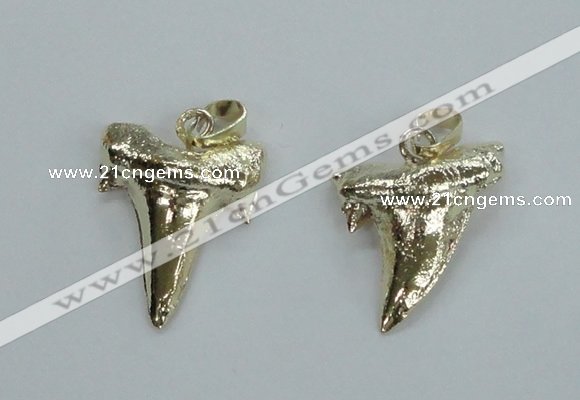 NGP1579 20*22mm - 20*25mm plated shark teeth pendants wholesale