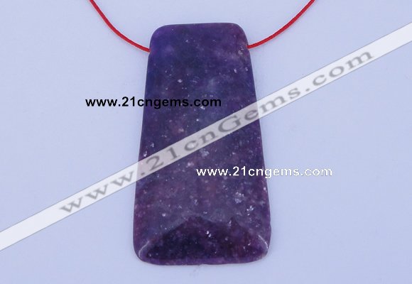 NGP158 2pcs 28*55mm trapezoid kunzite gemstone pendants