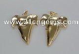 NGP1580 32*40mm - 35*45mm plated agate pendants wholesale