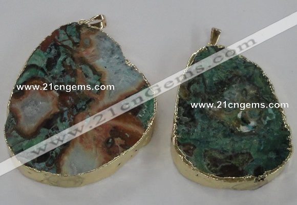 NGP1584 40*50mm - 45*60mm freeform ocean agate gemstone pendants