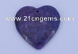 NGP159 2pcs 40*40mm heart kunzite gemstone pendants jewelry