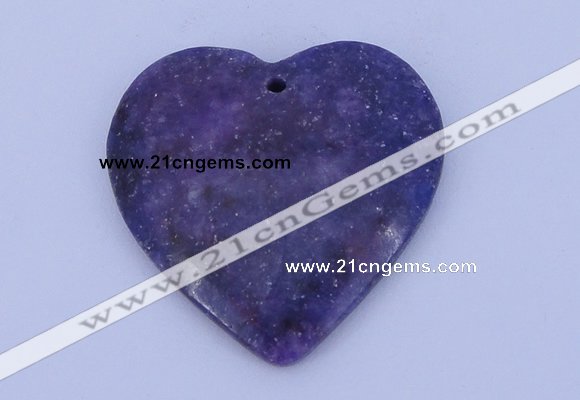 NGP159 2pcs 40*40mm heart kunzite gemstone pendants jewelry