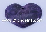 NGP160 2pcs 35*50mm heart kunzite gemstone pendants jewelry