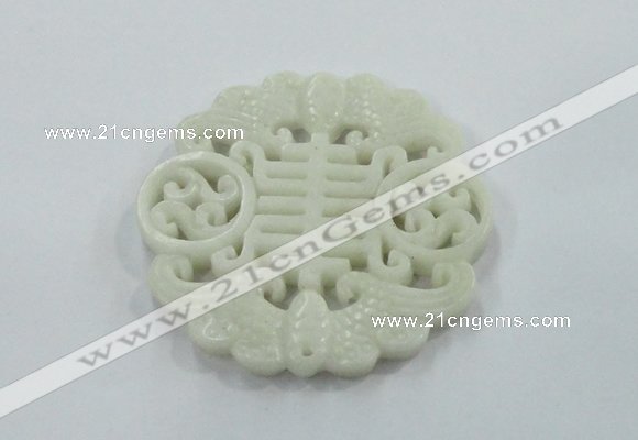 NGP1601 65*68mm Carved natural hetian jade pendants wholesale